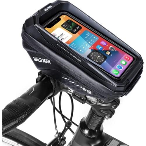 Bike Frame Bag With Phone Holder EVA Hard Shell Touch Screen Bicycle Top Tube Bag Waterproof Front Phone Bicycle Bag For 6.5Inch