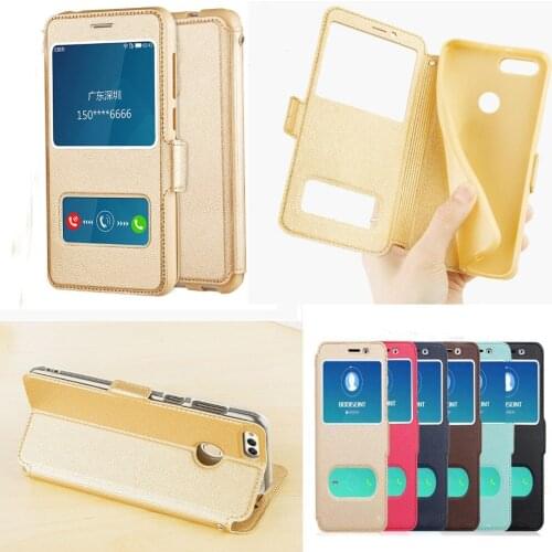 Stand Vintage Flip Leather Case & Silicone Back Case For Huawei Nova Lite 2017 Case For Huawei SLA-L22 With View Window Case