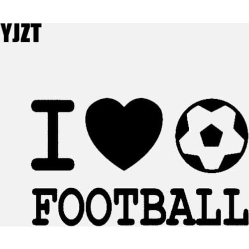 YJZT 13.7CM*8.1CM I LOVE FOOTBALL Sport Vinyl Decal Car Sticker Black/Silver C3-1740