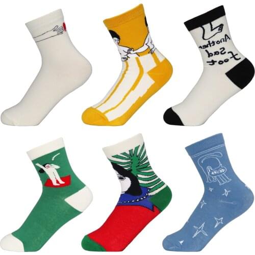 Fashion Cartoon Women Ankle Cotton Socks Women Short Hipster Japanese harajuku Casual Creative Art Funny Socks