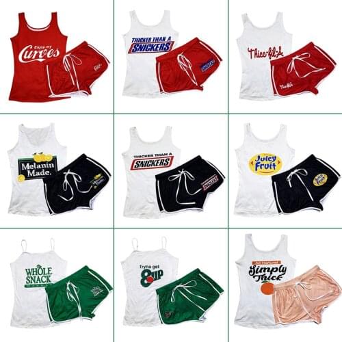 Womens Shorts Sets Tank Top+Shorts Summer Clothes For Women Sports Fitness Plus Size Two Piece Suit Tracksuits Wholesale Items