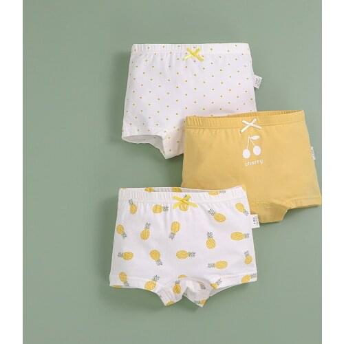 3pcs Childrens Cute Underwear Girls Lycra Cotton Boxers Briefs 3-12 Years Student Safety Panties Pure Little Girl Panties Pack