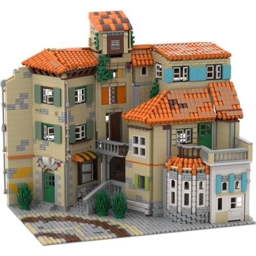MOC Citys Street Scene Italian Style House Building Blocks Modular Construction Block Model for Children Gift 3365 PCS