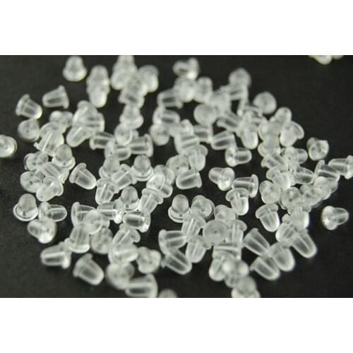 500pcs/lot soft clear rubber plastic earrings return diy jewelry accessories plastic earplugs/lock earphones earrings plug plug