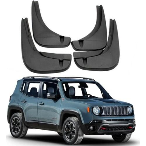 Car Decoration Front & Rear Splash Guards Mud Flaps fit for 2014-2019 Jeep Renegade 4PCS/Set