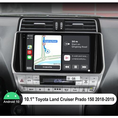 10.1'' Big Screen Car Multimedia Player Android 10.1 Bluetooth Carplay Fast Boot For Toyota Land Cruiser Prado 150 2018-2019