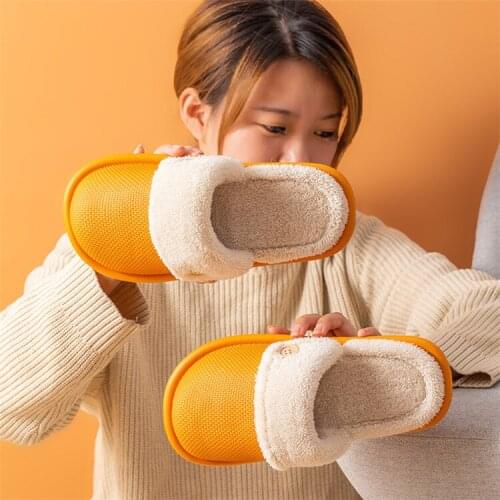 Indoor household thick-soled warm semi-cotton shoes ladies slippers LD080-0018
