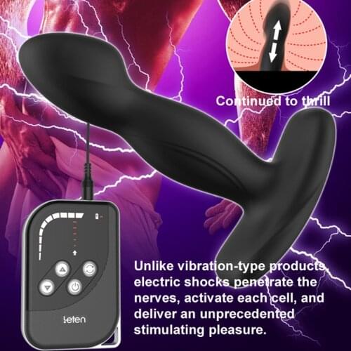 Electric Shock Prostate Massage Anal Butt Plug Remote 10 Frequency Anal Butt Electric Stimulator Man Sex Toys for Adults Men