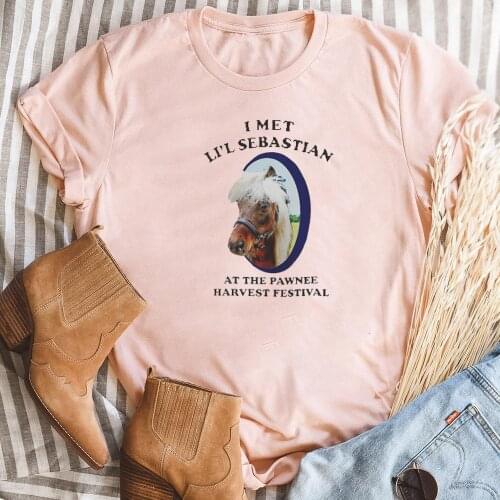 I Met Lil Sebastian Shirt Horse Graphic T Shirts Unisex Funny Women Fashion Tops Recreation Casual Clothes Animal Printing Tops