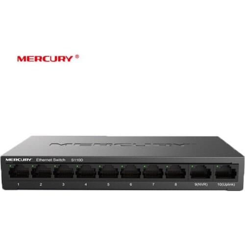 MERCURY 10 Port Steel Fast Switch 10/100Mbps Ethernet network Switch desktop NVR switch 260m (S110D)