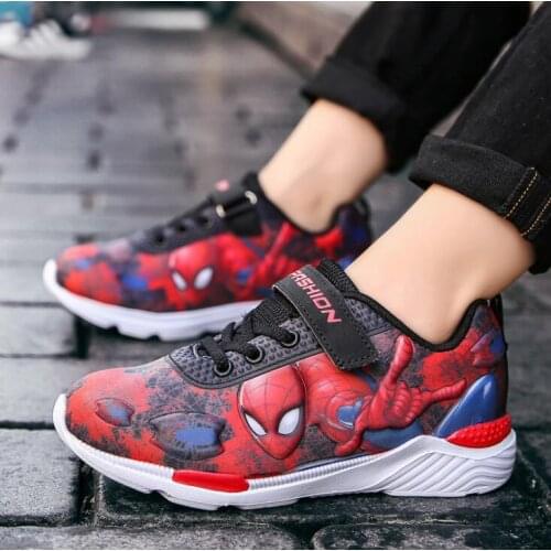 Spiderman Boys Girls Fashion Sneakers Baby/Toddler/Little Kids Leather Trainers Children School Sport Shoes Soft Running Shoes