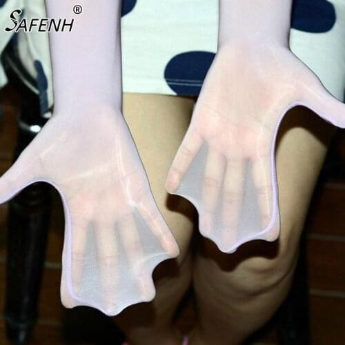 Men Women Silky Skiny 8D Oil Shiny Glossy Long Seanless Evening Gloves Sissy Theater Dancer Nylons Costume