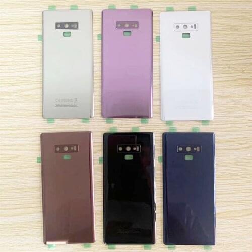 New Rear Glass For Samsung Galaxy Note 9 N960 N960F Back Glass Battery Cover Door Housing With Camera Lens Replacement + Logo