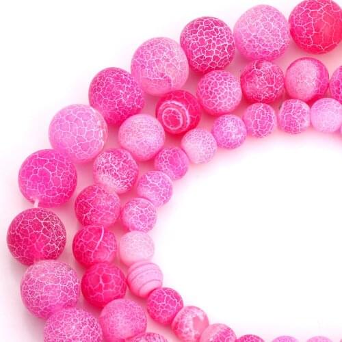 Olingart 6MM/8MM/10MM Matte Frosted dyeing White stripe Natural Stone Loose Round Beads DIY necklace Jewelry Making