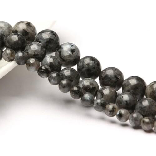 Wholesale High quality Black flash natural Stone 4mm 6mm 8mm 10mm Pick Size Loose Bead For Making DIY charm bracelets Jewelry