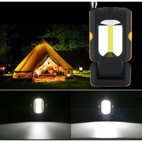 Portable Lighting Torches 3 Modes Magnet Flashlight Work Light COB LED Working Lamp Inspection Light Torches For Camping Outdoor