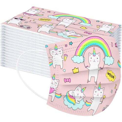 Cartoon Print Soft Masks Wrap For Children 3-Layer Face Masks 50PCS Skin Care mondkapjes face shield for adults mascaras faciais