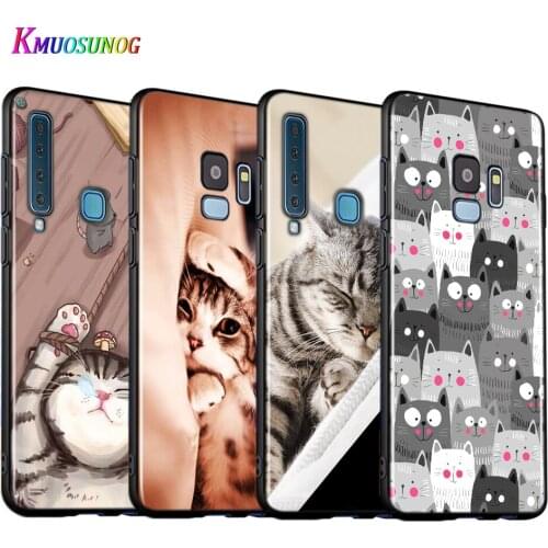 Sleeping Kitten Cat Silicone Cover For Samsung Galaxy A9 A8 A7 A6 A6S A8S Plus A5 A3 Star 2018 2017 2016 Phone Case