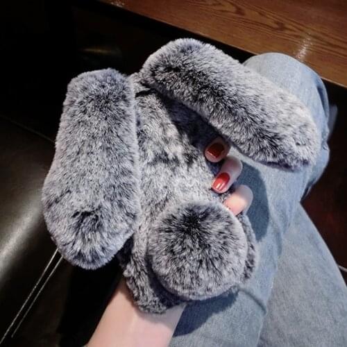 For Asus Zenfone 6 ZS630KL live L2 L1 Zenfone Max Plus M2 ZB634KL Shot ZB633KL ZB631KL Case Fluffy Rabbit Silicone fur cover