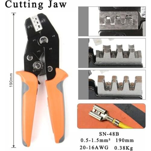 SN-48B Crimper plier Crimping Tools 3.96/4.8/5.08/6.3 mm 26-16AWG Crimper 0.14-1.5mm2 for Open Barrel Terminals Crimping Tool