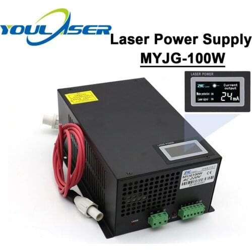 Display LED Screen CO2 Laser Power Supply 80-100W 110V / 220V High Voltage For Engraving Cutting Machine Laser Tube