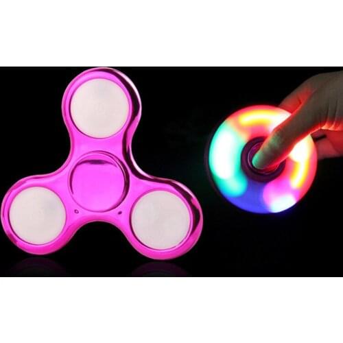 LED Decompression Light Colorful Rotating Fingertip Gyro Childrens ToyTri-leaf Glow Finger Gyro Anxiety Leisure Decompression