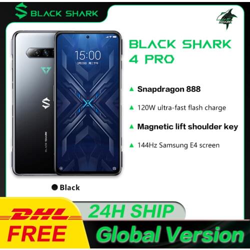 DHL Free Black Shark 4 Pro 5G Gaming Phone 6.67'' 144Hz AMOLED Snapdragon 888 120W Flash Charge Mobile Phone