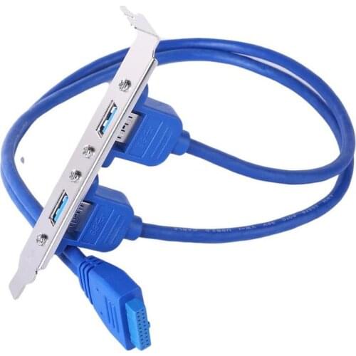 Full size motherboard support 20pin for 2 usb 3.0 female ports rear panel adapter cable connector with 50cm pci slot board 2021