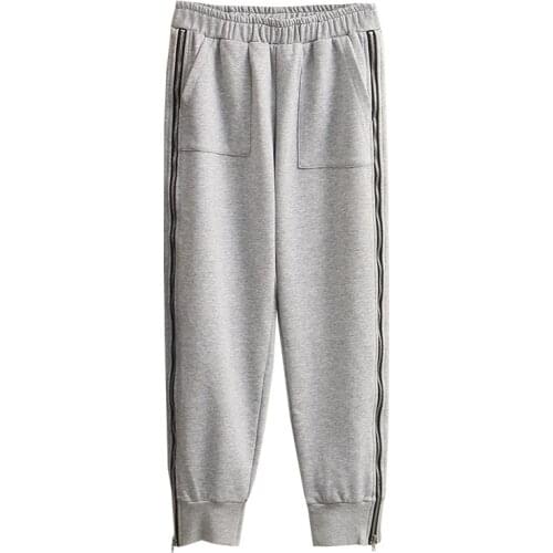 Spring 2021 Women Sweatpants Plus Size Fashion Casual Clothes Female Harem Pants Side Zipper Decoration Pantalones De Mujer