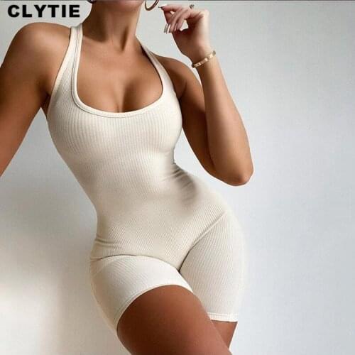 Clytie New Sexy Bodycon Playsuit Women Spring Skinny Home Summer Female Casual Solid Color Clothing Ladies Party Playsuits