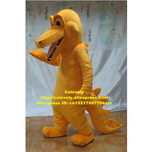 Alive Crocodile Alligator Dinosaur Dino Mascot Costume With Long Mouth Sharp White Tooth Lnog Fat Tail No.6154 Free Ship