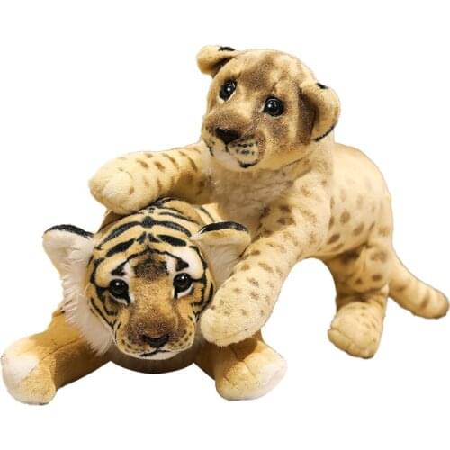 1 Pc 40cm Cute Simulation Forest Animals Tiger Lion Lifelike Leopard Plush Toys Soft High Quality Stuffed Dolls Pillow Kids Gift