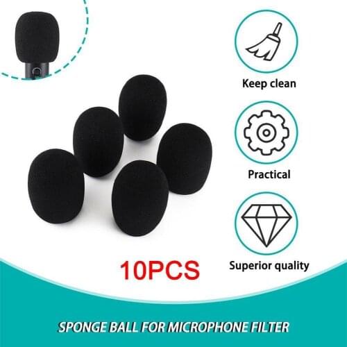 10PCS/set Black Replacement Foam Covers Windscreen Covers Microphone For Headset Mic Windshield Sponge Cover M0C1