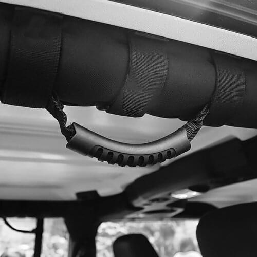 2pcs Car Grab Handle Bar Roll Grips Holder Car Grab Handle For Jeep Wrangler JK YJ TJ 1987-2016 Rugged Ridge Rear Side