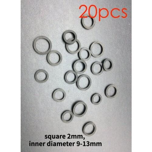 20pcs square 2mm mixed idle tire wheel belt loop Idler rubber ring for cassette deck recorder tape stereo audio player