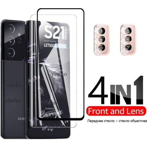 4 in 1 protective Tempered Glass on For Samsung Galaxy S21 plus Screen Protector Camera Glass For Galaxy s21 s20 Plus S20 FE