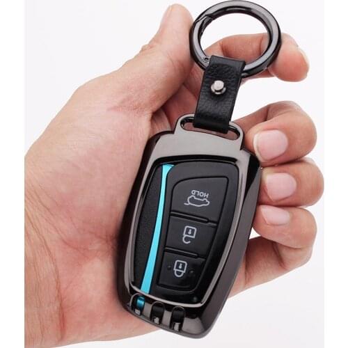 Zinc Car Key Fob Cover Case For Hyundai Grand Santa Fe IX45 2013 2014 2015 2016 Genesis Equus Azera Soloaris ix35 Accent Elantra