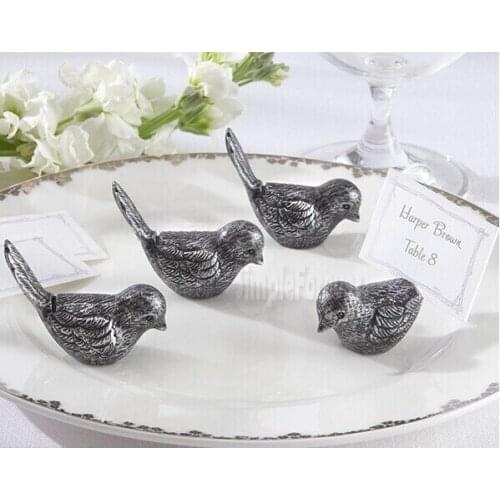 DHL Free Shipping 200pcs Antiqued Love Bird Place Card Holder Wedding Party Table Decor Bridal Shower Favor Favours Gift