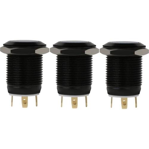 Black 12v 4 Pin 12mm Electronics Momentary Latching push button switch locked flat head fixed Push Button waterproof LED metal