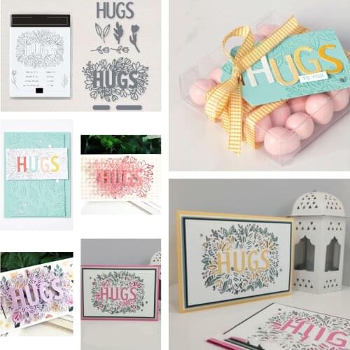 Flower HUG Stamps And Dies New Arrival 2021 Scrapbook Dariy Decoration Stencil Embossing Template Diy Greeting Card Handmade