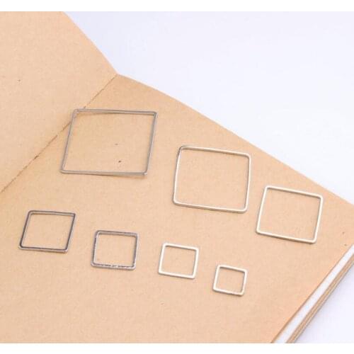 Diy Korean popular minimalist Copper hollow geometric Square Earring Findings 8/10/12/14/16/20/25/30mm 10pcs/pack y1290