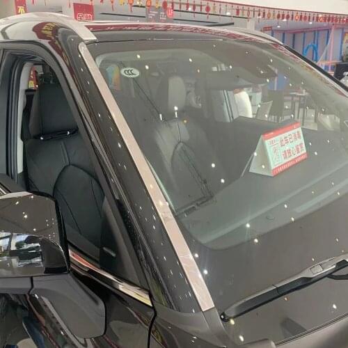 For Toyota Highlander 2021 2022 ABS Chrome Front Window Trim Windshield Strip Molding Trim Sticker Accessories Car Styling