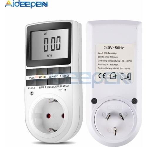 Ketotek Electronic Digital Timer Switch EU FR US Plug Kitchen Timer Outlet 230V 50HZ 7 Day 12/24 Hour Programmable Timing Socket