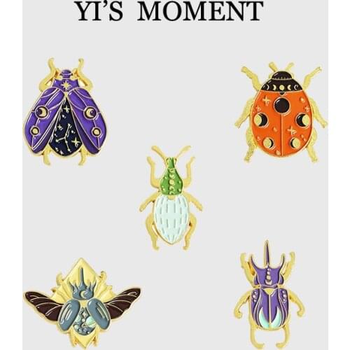 Insect Enamel Pins and Brooches for Women Men Lapel Pin Backpack Bags Badge Kids Gifts