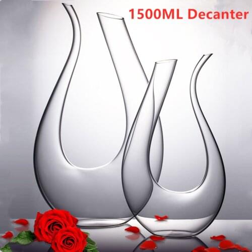 1500ML Big Decanter Handmade Crystal Red Wine Brandy Champagne Glasses Decanter Bottle Jug Pourer Aerator For Family Bar