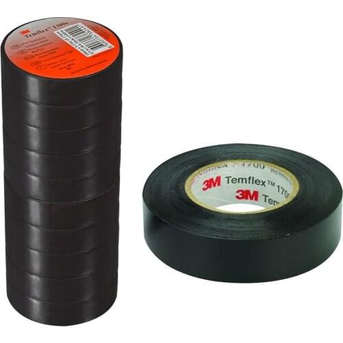3M TEMFLEX 1300E PVC ISOLATED TAPE BLACK 10LUK PACKAGE 0.13MM X 19MM X 0.13MM