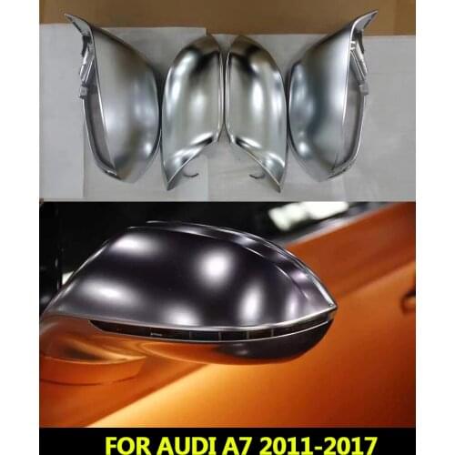 For AUDI A7 S7 RS7 Car Side Replacement Rear View Rearview Mirror Caps Cover 2011 2015 2017 Mirror Cover 4pcs Left & Right