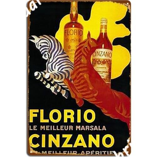 Florio Le Meilleur Marsala Cinzano Lw Meilleur Aperitif Metal Plaque Poster Retro Living Room Poster Tin Sign Posters