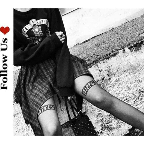 Fashion Women Black Sexy Pantyhose Elastic Printing Letter Stockings Female ultra Thin Mesh FishNet patterned Pantyhose Tights