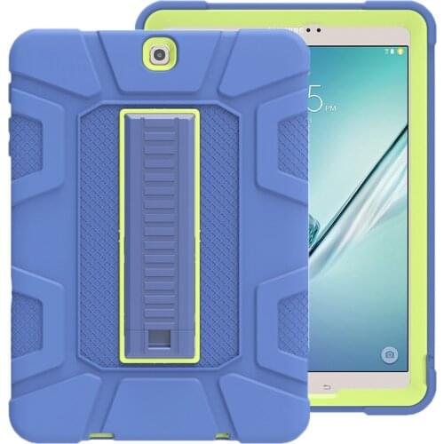 Fashion Silicon Shockproof Armor Case for Samsung Galaxy Tab S2 9.7 SM T810 T815 T813 T819 Cover With Skin Shell case+Film+Pen